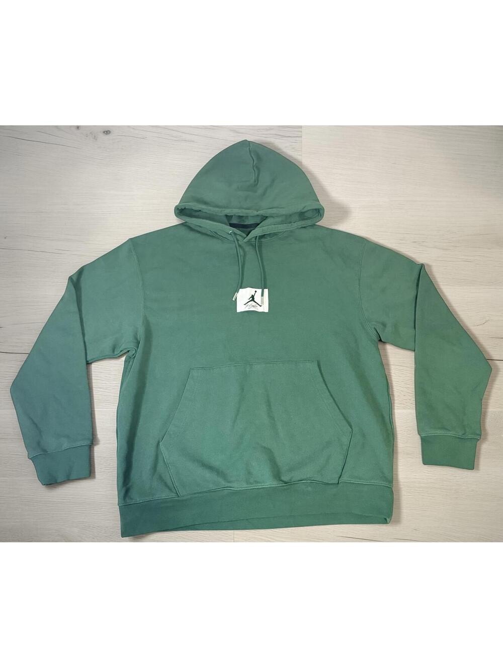 Jordan Green Hoodie with Front Pocket and Drawstring Hood